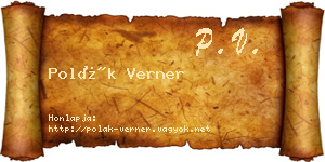 Polák Verner névjegykártya
